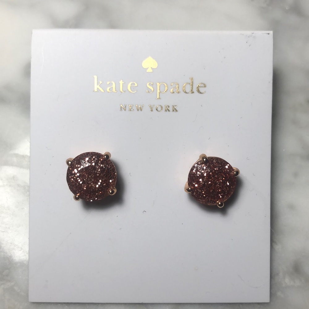 Kate Spade Pink Glitter Earring Studs